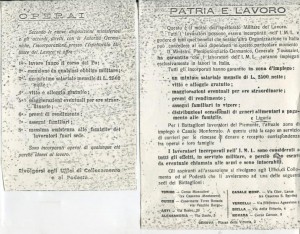 Fotocopia dei due manifestini di propaganda allegati alla lettera N° 1833 della Prefettura di Genova riguardanti il reclutamento volontario dei lavoratori