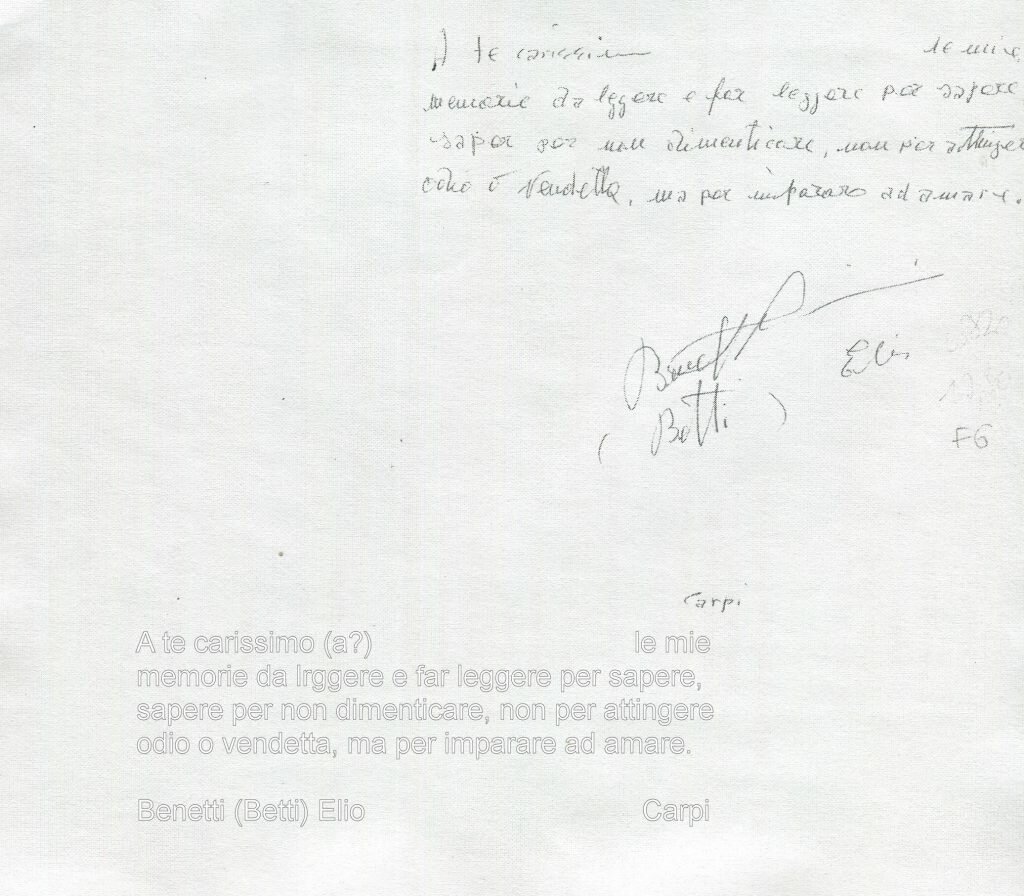 Copertina del libro di Giovanni Benetti “Betti”, «Memorie di un sopravvissuto».