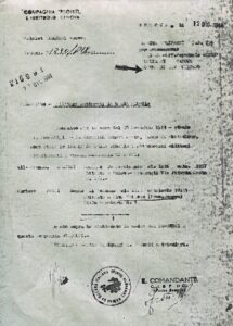 Segnalazione di militari catturati da bande ribelli, Compagnia “Risoluti”, S. Fruttuoso (Genova).