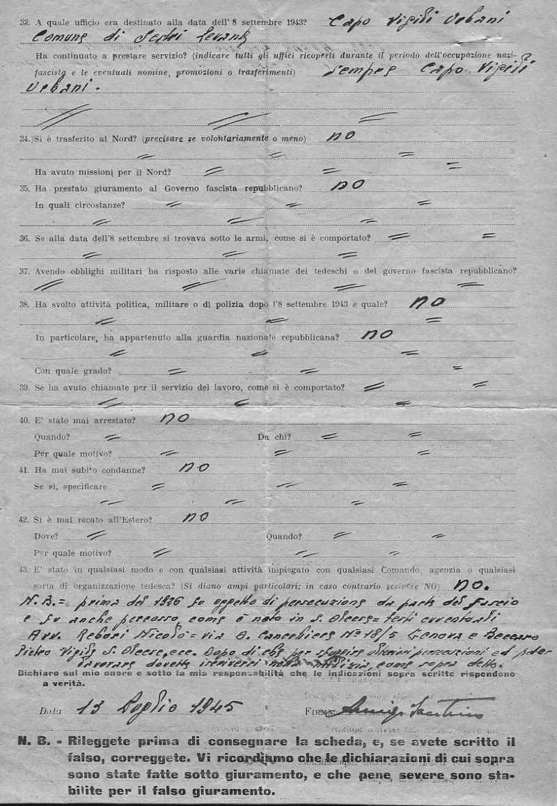 Fascicolo n.12 – Doc. n.18: “Scheda personale…” (5 di 5)